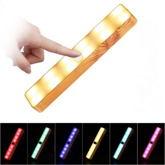 OEM L&aacute;mpara De Noche Magn&eacute;tica Y Colorida Con Acabado De Madera, Aplique Port&aacute;til Para Exteriores, Ideal Para Armarios Y Viajes - Crezuo