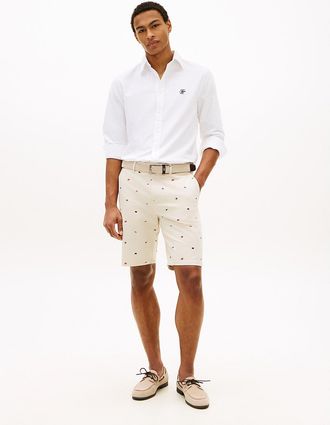 Tommy Hilfiger Mens Regular Fit 9 Sailing Flag Print Short - Beige - 29