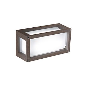 Zafferano Lampada Da Parete E Soffitto Ip54 In Alluminio Verniciato Corten, Stile Moderno Per Interni Ed Esterni, Attacco E27, Dimensioni 12.2x25x9.5 Cm