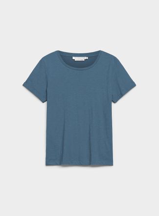 Contemporaine Womens Cuffed-sleeve organic cotton T-shirt