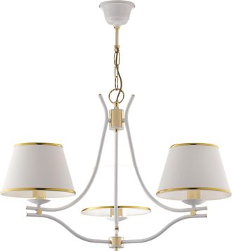 Jupiter Lampadario Classico Bianco 3 Luci Oro E27 Samba Jupiter