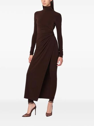 Andamane Tessa jumpsuit met col en open achterkant - Bruin