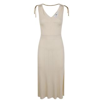 Elisabetta Franchi Midi Jurken - Dames - Casual kleedjes - Beige - S - Kleedjes