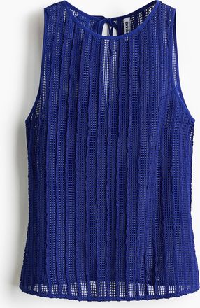 H&M Netztop mit Strukturmuster - Knallblau