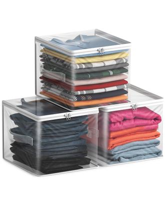 Sorbus Set Of 3 Clear Storage Bags