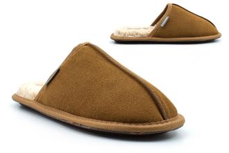 Generic Mens Real Suede Slippers Mens Mules Size 6 Boys Slippers Size 8 Mules Mule Slipper Suede Slipper Mule Slip On Thermal Faux Fur Memory Foam Sizes 6-12 