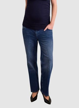 Isabella Oliver Maternity Wide Leg Jeans in Mid Indigo at Nordstrom, Size 14