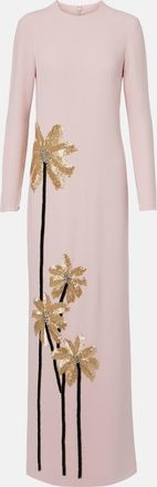 Costarellos Nevina crystal-embellished cr&ecirc;pe gown