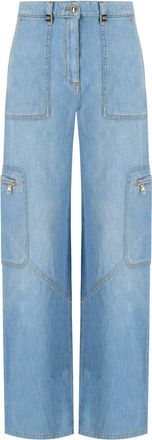 Elisabetta Franchi Light Blue Cargo Jeans