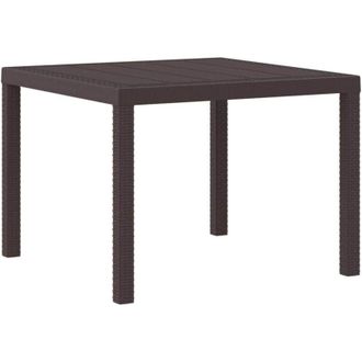 vidaXL vidaXL Tavolo da Giardino Marrone 100 x 100 x 73 cm polyrattan