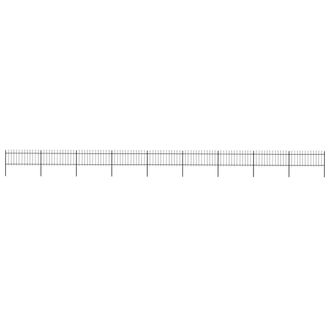 Berkfield Home Garden Fence with Spear Top Steel 15.3x0.8 m Black