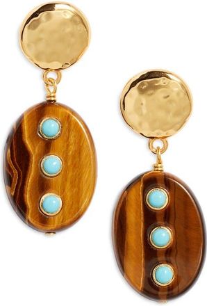 Nest Tigers Eye & Turquoise Drop Earrings in Brown at Nordstrom