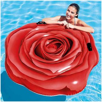 Trade Shop Trade Shop - Materassino Isola Gonfiabile Stampa Rosa Rossa Pvc Mare Piscina 137 X 132 Cm
