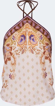 Alexandra Miro Top Cerys con stampa e scollo allamericana