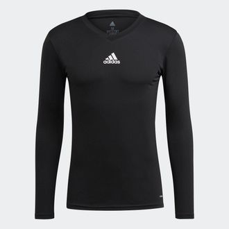 adidas Langarmshirt ADIDAS PERFORMANCE TEAM BASE LONGSLEEVE, Herren, Gr. XXL, schwarz, Obermaterial: 100% Polyester, clean, normal, V-Ausschnitt, Shirts Lang