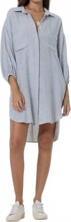 Young Fabulous & Broke Sand Dollar Shirt Dress In Charcoal Railroad Stripe