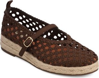 Mia Ela Espadrille Platform Mary Jane in Brown Gros at Nordstrom, Size 7.5