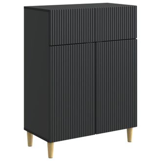 vidaXL Aparador Con Caj&oacute;n Negro 66 X 34,5 X 90 Cm Madera De Ingenier&iacute;a Vidaxl