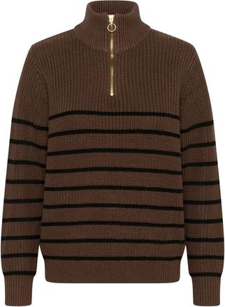 Kaffe KAlioa Zipper Pullover - - Knitwear - Donna - Marrone - XS