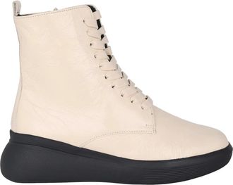 H&ouml;gl Lace-Zip Boot - Dames - Veterlaarzen - Beige - 39 EU - Leer - Schoenen