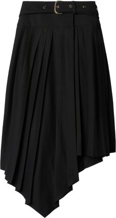 Off-white Tech Drill pleated asymmetric skirt - women - Polyester - 40 - Black