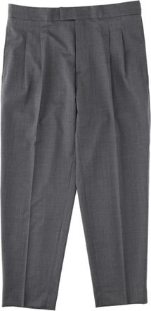 Be Able Grey Straight-Leg Tailored Virgin Wool-Blend Formal Pants