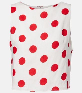 Cala de la Cruz Avelino polka-dot linen crop top