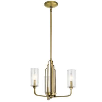Netlighting Kichler Kimrose Multi Arm Pendant Ceiling Light Brushed Natural Brass in Yellow