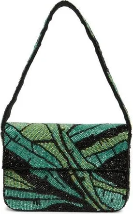 Jessica McClintock Laila Beaded Clutch in Leaf Pring at Nordstrom Rack