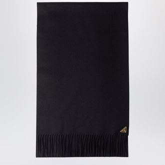 Prada Sciarpa in seta e cashmere nera
