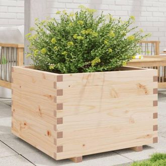 vidaXL Jardinera De Madera Maciza De Pino 70x70x49,5 Cm Vidaxl