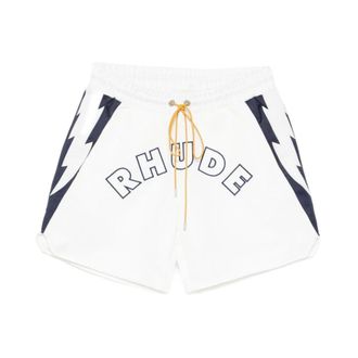 Rhude Short Shorts, male, White, Size: L Logo Lightning Shorts