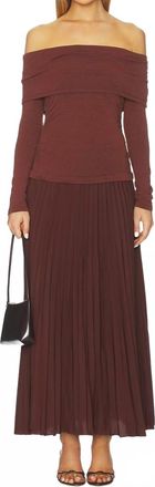 Astr Tanaia Mixed Media Dress In Brown