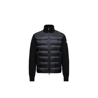 Moncler Padded Wool & Cashmere Zip-up Cardigan Black Size XXL