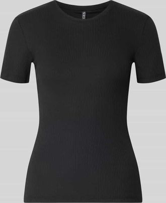 Pieces Slim Fit T-Shirt aus Baumwoll-Mix Modell RUKA in Black, Gr&ouml;&szlig;e XL