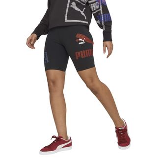 Puma Womens Graphic 7 Tight Shorts, Black, S