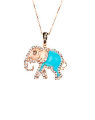 Le Vian Beautiful Creations 14K Rose Gold 0.64 Ct. Tw. Diamond Pendant Necklace