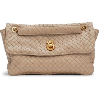 Bottega Veneta Madison Intrecciato Shoulder Bag in 9614 Ecru-Muse Brass at Nordstrom