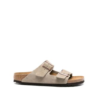 Birkenstock Sliders, male, Gray, Size: 12 US Dove Grey Suede Slip-on Sandals