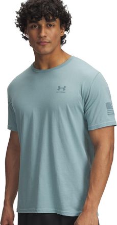 Under Armour Mens Freedom Flag Short Sleeve T-Shirt, Serpentine/Jasper Blue, Medium