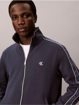 Calvin Klein Jeans Calvin Klein Mens Logo Tape Full Zip Jacket - Blue - 2XL