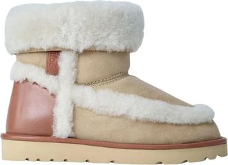 Chlo&eacute; Dolcie Enkellaarsjes - Dames - Winterlaarzen - Beige - 38 EU - Leer - Schoenen