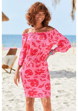 Lascana Womens Off Shoulder Floral Dress