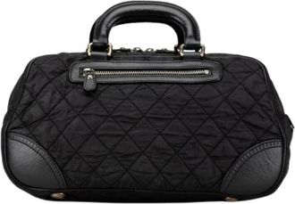 Chanel Pre-owned Handbags, female, Black, Size: ONE SIZE Pre-owned Quilted Nylon Handbag
