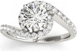 Allurez Diamond Twisted Swirl Engagement Ring Setting 14k White Gold (0.36ct)