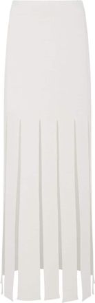Rosetta Getty fringed maxi skirt - women - Silk/Cotton - M - Neutrals