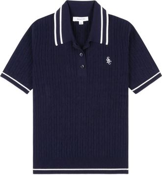 Sporty & Rich Kabelgebreide polotop - Blauw