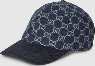 Gucci GG Knit Fabric Baseball Hat, Size XXL, Blue, Wool