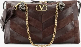 Valentino Garavani Borsa a spalla Panthea in suede e pelle - VALENTINO GARAVANI - gender_Woman