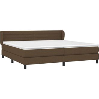 vidaXL Cama Box Spring Con Colch&oacute;n Tela Marr&oacute;n Oscuro 200x200 Cm Vidaxl